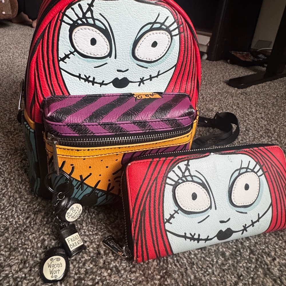 NBC Sally Loungefly mini backpack w/ wallet - used